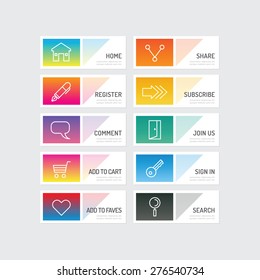 Modern banner button with social icon design options. Vector illustration. can be used for infographic workflow layout, banner, abstract, colour, graphic or website layout vector
