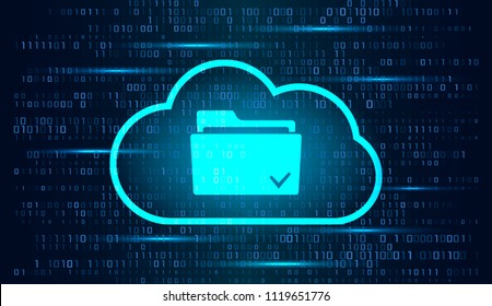 Modern banner of cloud computing and data storage and information. concept of global file exchanges. vector illustration