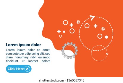 modern banner concept. Can be used as banner for graphic studio, marketing company. flat design