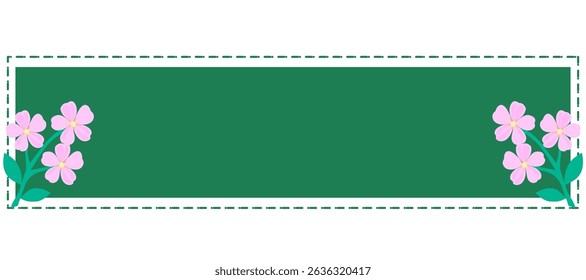 modern banner decorated with flower arrangement