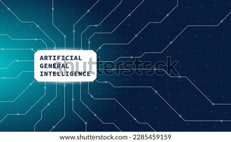 Modern banner design Artificial General Intelligence. Open AI chatbot utilizing AGI and neural network GPT technology for seamless digital communication. Concept vector illustration
