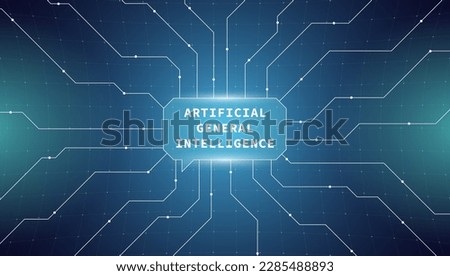 Modern banner design Artificial General Intelligence. Open AI chatbot utilizing AGI and neural network GPT technology for seamless digital communication. Concept vector illustration