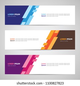 Modern Banner Design. Banner Backdrop Background Header Footer Web Template. Abstract Colorful Banner with Diagonal Style Vector