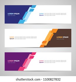 Modern Banner Design. Banner Backdrop Background Header Footer Web Template. Abstract Colorful Banner with Diagonal Style Vector