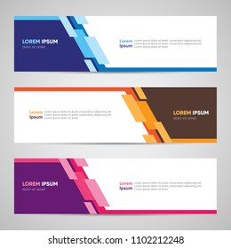 Modern Banner Design. Banner Backdrop Background Header Footer Web Template. Abstract Colorful Banner with Diagonal Style Vector