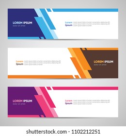 Diseño moderno de banner. Plantilla web de encabezado de fondo de la cabecera de la pancarta. Pancarta en color abstracto con vector de estilo diagonal