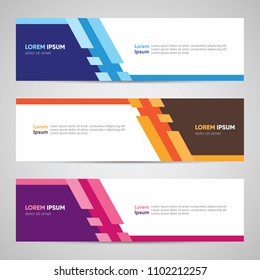 Modern Banner Design. Banner Backdrop Background Header Footer Web Template. Abstract Colorful Banner with Diagonal Style Vector
