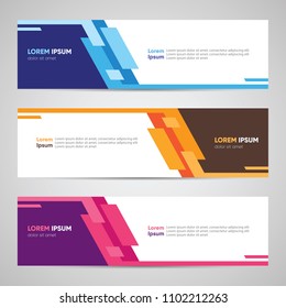 Modern Banner Design. Banner Backdrop Background Header Footer Web Template. Abstract Colorful Banner with Diagonal Style Vector
