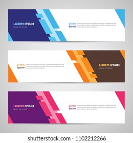 Modern Banner Design. Banner Backdrop Background Header Footer Web Template. Abstract Colorful Banner with Diagonal Style Vector