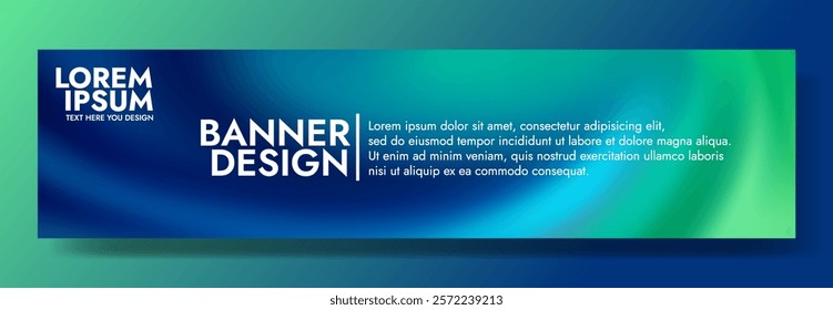 Modern banner design with a blue and green gradient background