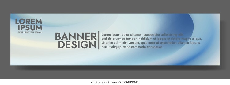 Modern banner design with a blue and white background