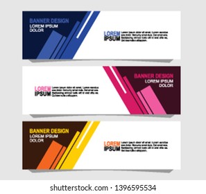 Modern banner design with a choice of three colors