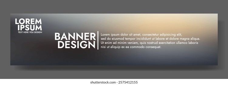 Modern banner design with a dark grey background