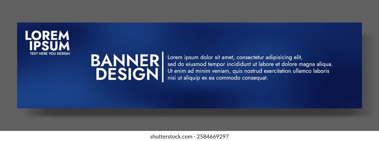 Modern banner design with a deep cobalt blue background