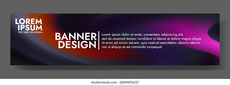 Modern banner design with a desert sunrise inspired background. 