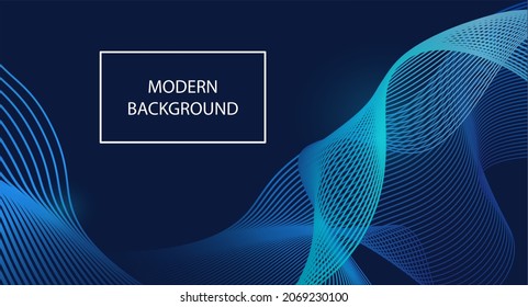 Modern banner design. Digital information, artificial intelligence, program, code, information. Stylish design for freelance programmer services, blue waves. Cartoon flat vector illustration