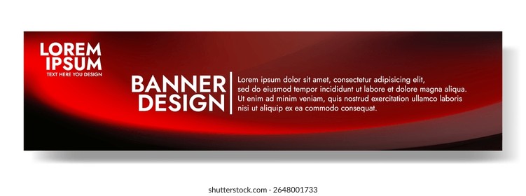 Design de banner moderno com um fundo de onda carmesim dramático