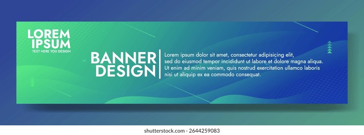Design de banner moderno com um fundo de brisa de primavera fresca