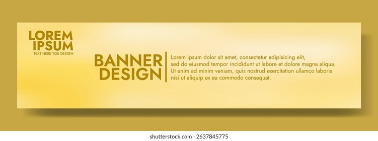 Modern banner design with a gleaming gold background. 