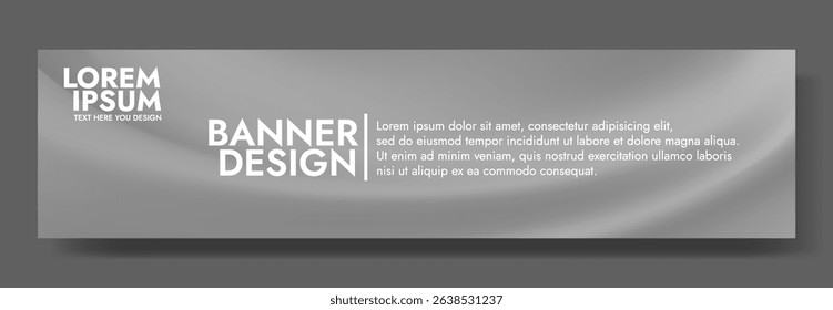Modern banner design with a gleaming pearl gray background
