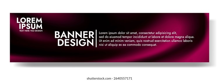 Modern banner design with a glowing ruby red background. 