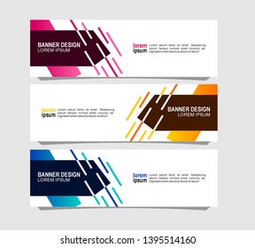modern banner design with gradient colors in blue, pink and orange color