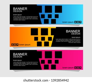 modern banner design with lots of boxes