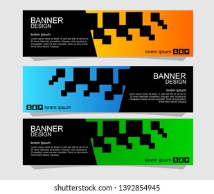 modern banner design with lots of boxes