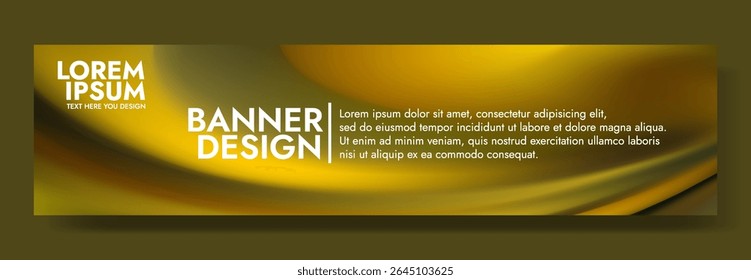 Modern banner design with a luxurious liquid gold background