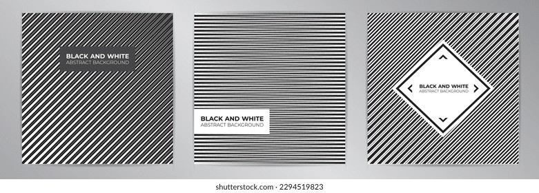 Modern banner design set. Black and white background poster. Vector set.