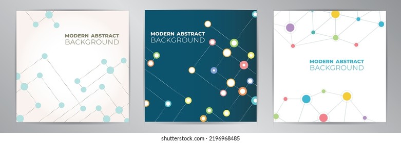 Modern banner design set. Trendy molecular poster. Vector set.