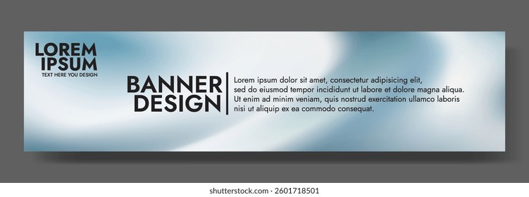 Modern banner design with a silver gray background. 