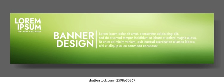 Modern banner design with a spring green background.