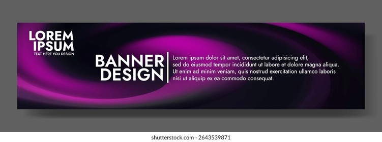 Modern banner design with a swirling nebula background. 