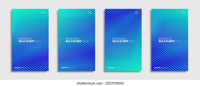 Plantilla moderna de diseño de banners. Resumen de color azul gradiente con líneas para promoción de negocios, eventos y publicaciones en medios sociales. Plantilla de vectores, 2023