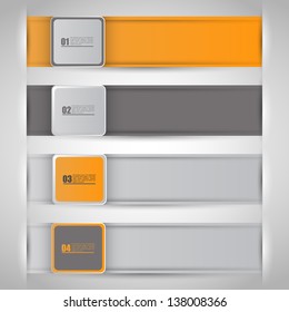 Modern Banner Design template / can be used for infographics / Orange and grey colored