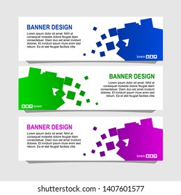 modern banner design with three choices