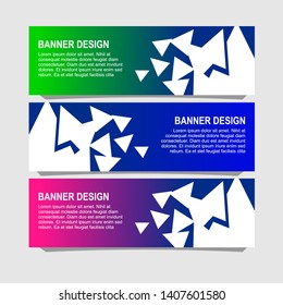 modern banner design with three choices
