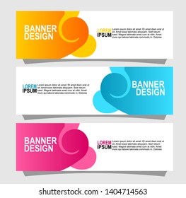 modern banner design with three color choices