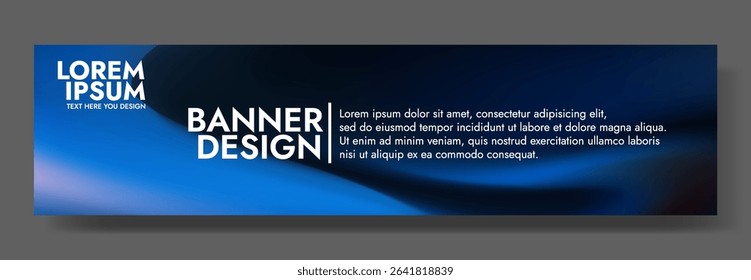 Modern banner design with a vibrant electric midnight blue background