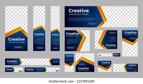 Modern banner design web template Set, Horizontal header web banner. Modern Gradient Blue cover header background for website design, Social Media Cover ads banner, flyer, invitation card