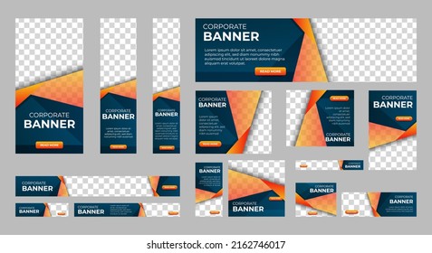 Plantilla web moderna de diseño de banners Set, Banner web de encabezado horizontal. Antecedentes de la cubierta naranja para el diseño del sitio web, Banner de anuncios de cobertura de medios sociales, volante, tarjeta de invitación