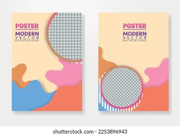 Plantilla web moderna de diseño de banners Set. Afiche vectorial o diseño de banner. Diseño vectorial colorido con espacio fotográfico