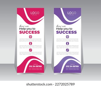 Modern banner design web template . 
Abstract Shapes Modern Exhibition Advertising Trend Business Roll Up Banner Stand Poster Brochure flat design template creative concept.