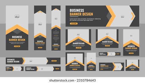 Modern banner design web template Set, Horizontal header web banner. Orange cover header background for website design, Social Media Cover ads banner, flyer, invitation card layout