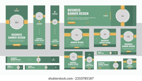 Modern banner design web template Set, Horizontal header web banner. Orange cover header background for website design, Social Media Cover ads banner, flyer, invitation card layout vector