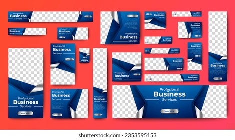 Modern banner design web template Set, Horizontal header web banner. blue cover header background for website design, Social Media Cover ads banner, flyer, invitation card	