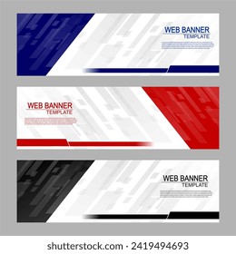Modern banner design web template Set, Horizontal header web banner vector illustration.