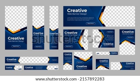 Modern banner design web template Set, Horizontal header web banner. Modern Gradient Blue cover header background for website design, Social Media Cover ads banner, flyer, invitation card