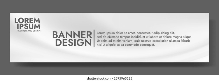Modern banner design with a white silk background. 